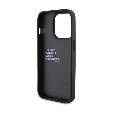 BMW Leather Carbon Blue Line - Case for iPhone 15 Pro (black)