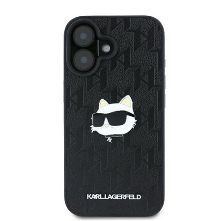 Karl Lagerfeld Monogram Choupette Head Pin - Etui iPhone 16 (noir)