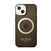 Guess Gold Outline Transluzent MagSafe - Hülle für iPhone 14 (Schwarz)