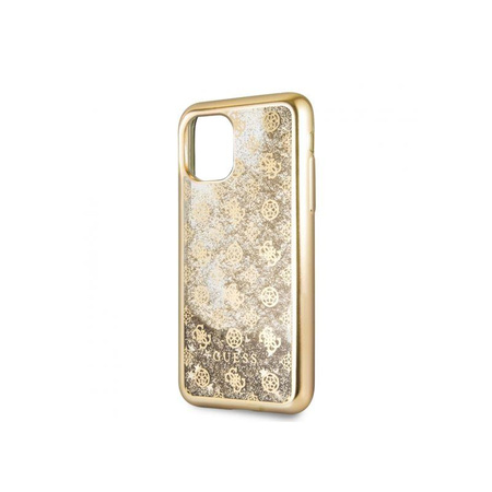 Guess 4G Peony Liquid Glitter - Etui iPhone 11 Pro (złoty)