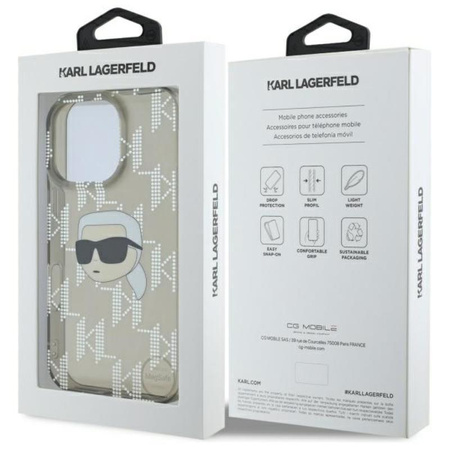 Karl Lagerfeld IML Karl Head Electroplated - Case for iPhone 16 Pro (black)