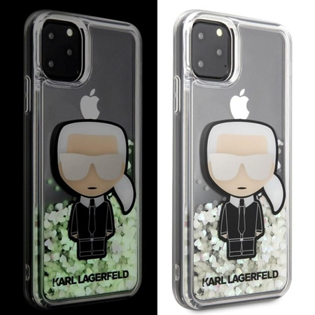 Karl Lagerfeld Glitter Glowdark Iconic - pouzdro pro iPhone 11 Pro Max