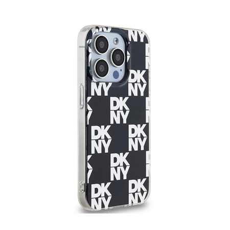 DKNY IML Checkered Mono Pattern - Pouzdro pro iPhone 15 Pro Max (Černá)