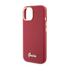 Guess Silicone Script Metal Logo & Frame - pouzdro pro iPhone 15 (purpurový)