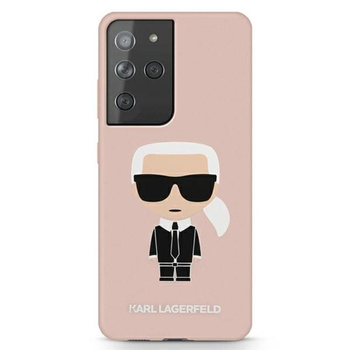 Pouzdro Karl Lagerfeld Fullbody Silicone Iconic - Samsung Galaxy S21 Ultra (růžové)