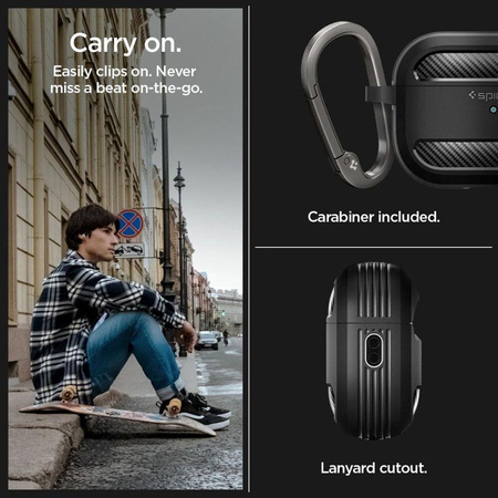 Spigen Rugged Armor - Pouzdro pro Apple AirPods Pro 1 / 2 (černé)