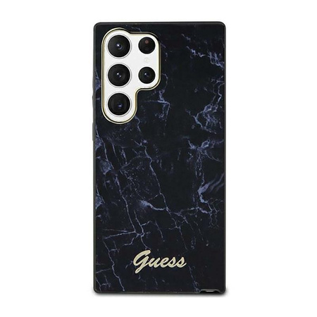 Guess Marble Collection - pouzdro pro Samsung Galaxy S23 Ultra (černé)