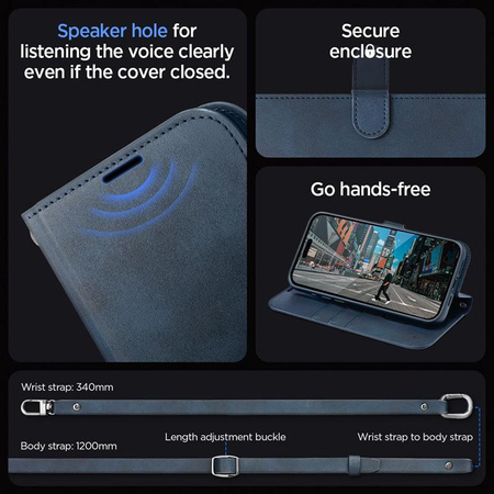 Spigen Wallet S Pro - Coque pour iPhone 15 Pro (Marine)