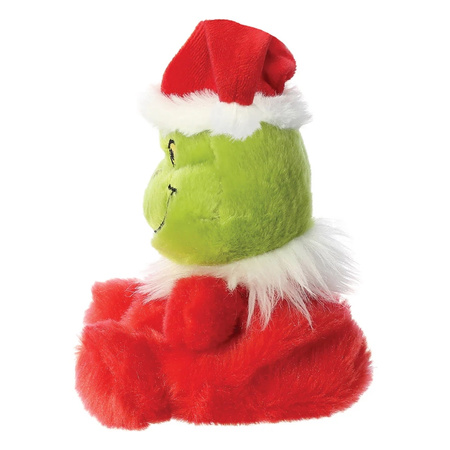 Grinch - Plush toy / cuddly sitting Grinch in Santa Claus outfit 13 cm from the Palm Pals collection Eco-Friendly