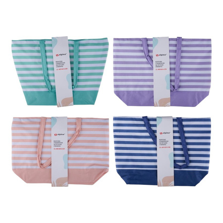 Alpina - Striped Beach Bag 49.3x16x34 cm (Purple / White)