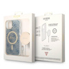 Guess Bundle Pack MagSafe 4G - Zestaw etui + ładowarka MagSafe iPhone 14 (niebieski/złoty)