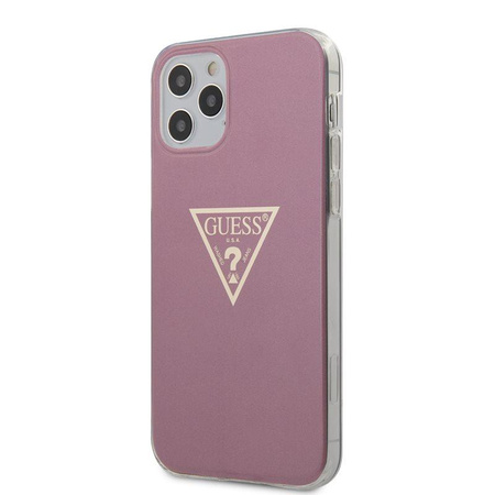 Guess Metallic Triange - Coque iPhone 12 / iPhone 12 Pro (rose)