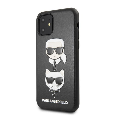 Karl Lagerfeld Embossed Case Karl & Choupette - Coque pour iPhone 11 (Noir)