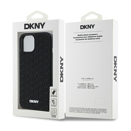 DKNY 3D Rubber Repeat Pattern - iPhone 15 / 14 / 13 Case (black)