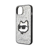 Karl Lagerfeld NFT Glitter Choupette Patch- Case for iPhone 14 (Silver)