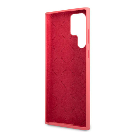 Guess Silicone Script Metal Logo - Samsung Galaxy S22 Ultra Case (fuchsia)