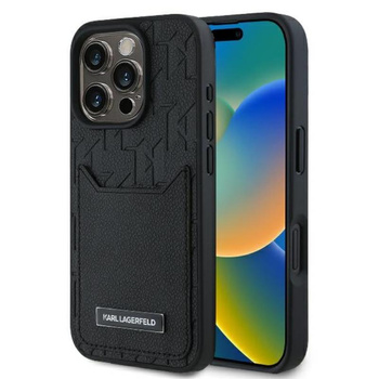 Karl Lagerfeld Cardslots Monogram - iPhone 16 Pro tok (fekete)