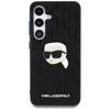 Karl Lagerfeld Leather Monogram Pin Logo Karl Head - Pouzdro pro Samsung Galaxy S25+ (Černé)