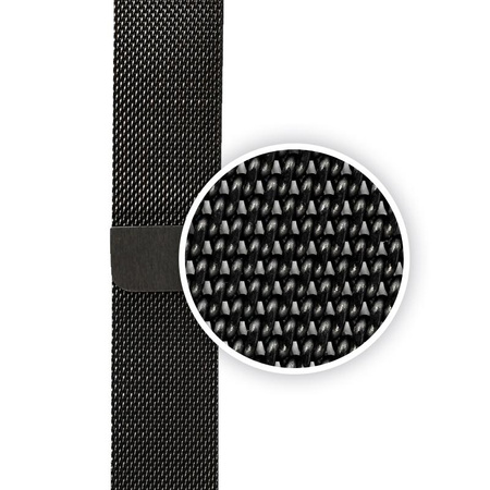Crong Milano Steel - Bracelet en acier inoxydable pour Apple Watch 38/40/41/42 mm (noir)