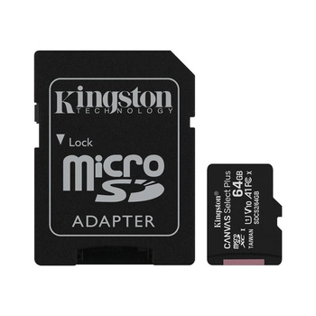Carte mémoire Kingston Canvas Select Plus MicroSDXC - 64 Go A1 Class UHS-I U1 V10 100 Mo/s avec adaptateur
