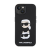 Karl Lagerfeld szilikon Karl & Choupette fejek - iPhone 15 Plus tok (fekete)