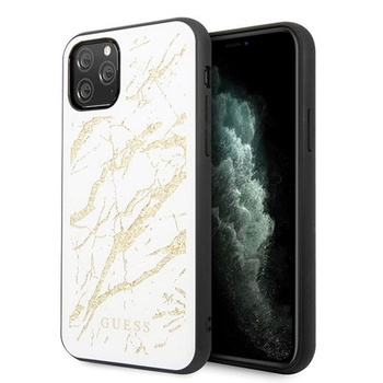 Guess Marble Glass Gold Glitter - iPhone 11 Pro Max Case (white)