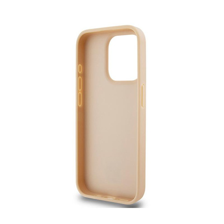 DKNY bőrből készült kockás egyszínű mintás és nyomtatott csíkos - iPhone 15 Pro tok (rózsaszín)