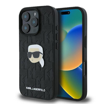 Karl Lagerfeld Monogramm Karl Head Pin - iPhone 16 Pro Max Hülle (schwarz)