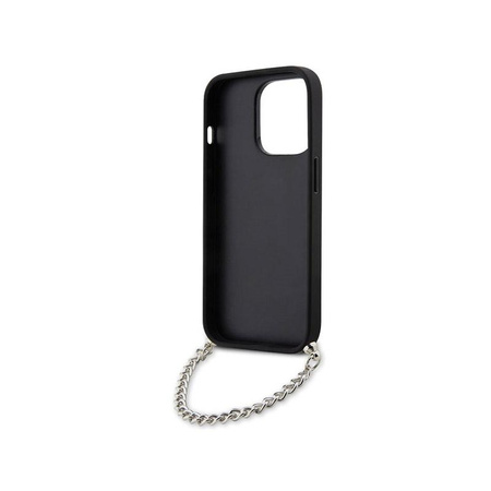 Karl Lagerfeld Saffiano Monogram Chain - Hülle für iPhone 14 Pro (Schwarz)