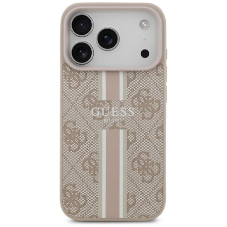Guess 4G Printed Stripes MagSafe - Pouzdro iPhone 17 Pro (růžové)