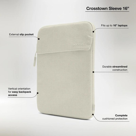 Incase Crosstown Sleeve with Woolenex - Hülle mit Tasche für MacBook Pro 16" (M4/M3/M2/M1/2024-2021) (Schwarz)