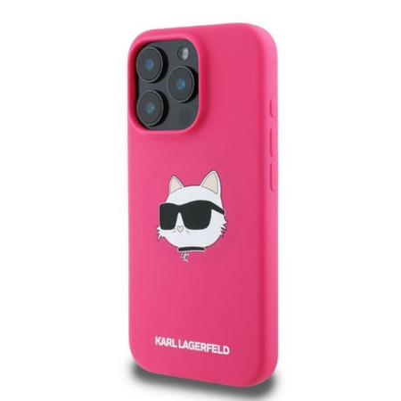 Karl Lagerfeld Silicone Choupette Head Print MagSafe – Pouzdro iPhone 16 Pro Max (fuchsiové)