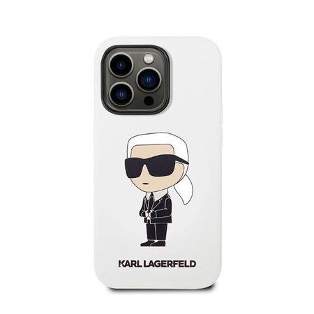 Karl Lagerfeld Silikon NFT Ikonik - Hülle für iPhone 14 Pro Max (Weiß)