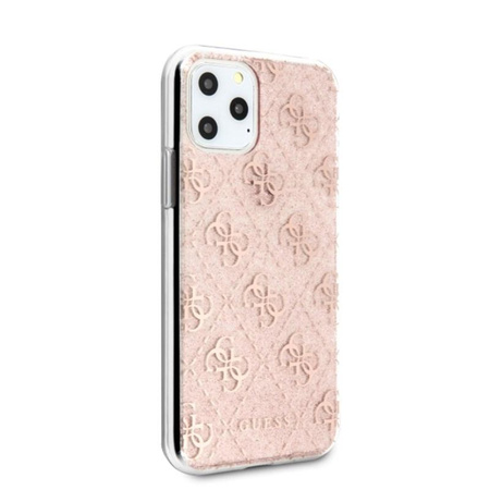 Guess 4G Glitter - Coque pour iPhone 11 Pro Max (Rose)