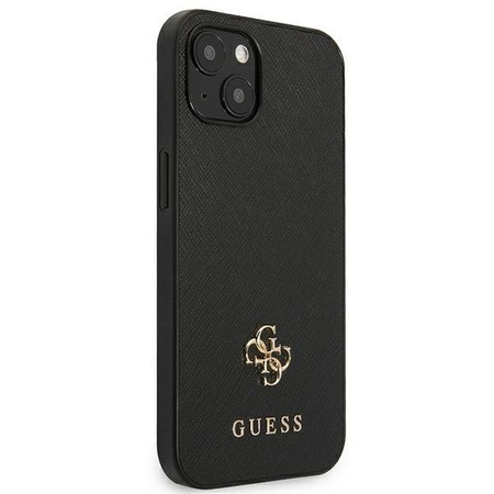 Guess Saffiano 4G Small Metal Logo - étui pour iPhone 13 mini (noir)