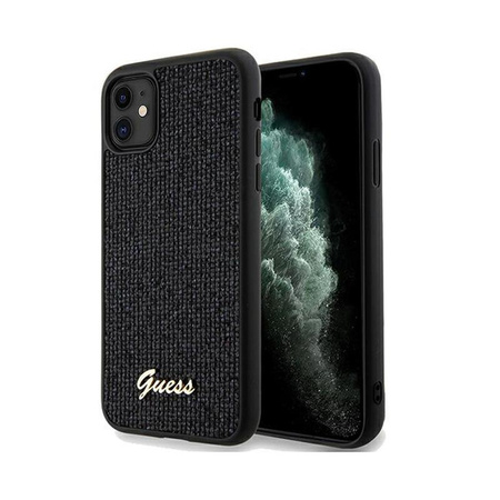 Guess Disco Script Metal - pouzdro pro iPhone 11 (černé)