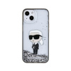 Karl Lagerfeld Liquid Glitter Ikonik - pouzdro pro iPhone 15 (průhledné)