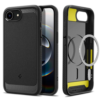 Spigen Rugged Armor MagSafe - pouzdro pro iPhone 16e (matně černé)