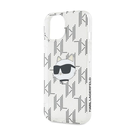 Karl Lagerfeld IML Choupette Kopf & Monogramm - iPhone 15 / 14 / 13 Hülle (Transparent)