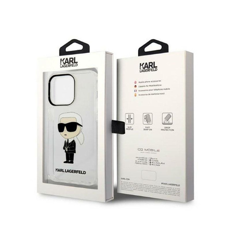 Karl Lagerfeld IML NFT Ikonik - pouzdro pro iPhone 14 Pro Max (průhledné)