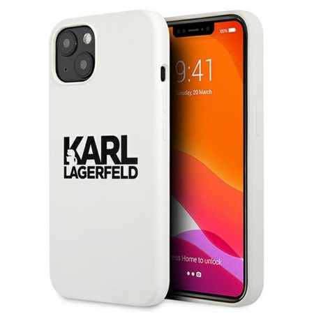 Karl Lagerfeld Silicone Stack Logo - iPhone 13 mini Hülle (weiß)