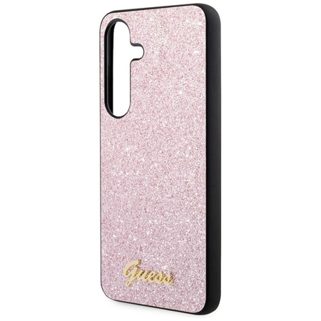 Guess Glitter Flakes fém logós tok - Samsung Galaxy S24 (rózsaszín)