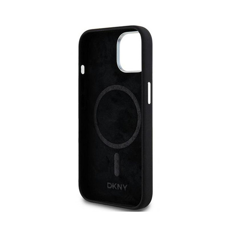 DKNY Liquid Silicone Small Metal Logo MagSafe - Case for iPhone 15 Plus / 14 Plus (black)