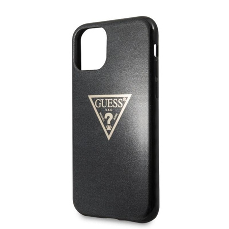 Guess Solid Glitter Triangle - iPhone 11 Tasche (Schwarz)