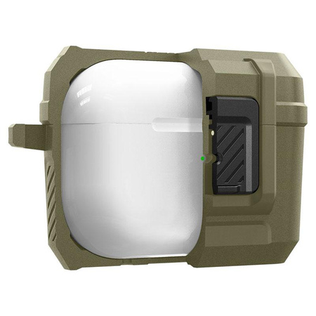 Spigen Lock Fit - Pancéřované pouzdro pro Apple AirPods Pro 1 / 2 (Vintage Khaki)