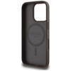 Guess Grained Hot Stamp Pfingstrose Dreieck Logo MagSafe - Hülle für iPhone 16 Pro (braun)
