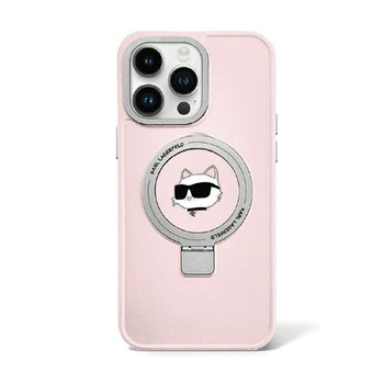 Karl Lagerfeld Ring Stand Choupette Head MagSafe - iPhone 15 Hülle (rosa)
