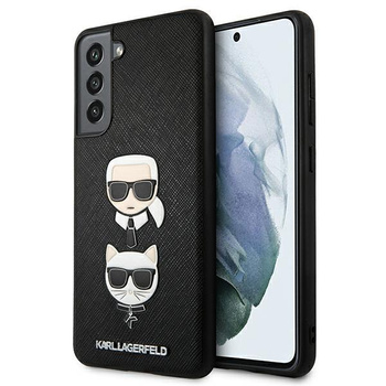 Karl Lagerfeld Saffiano Karl & Choupette Heads - pouzdro pro Samsung Galaxy S21 FE (černé)