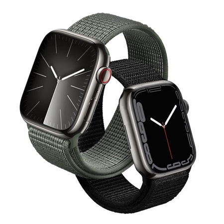 Crong Nylon – Sportovní řemínek pro Apple Watch 44/45/46/49 mm (Military Green)
