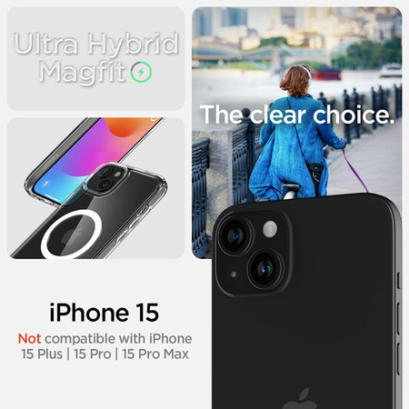 Spigen Ultra Hybrid MagSafe - tok iPhone 15 készülékhez (fehér)